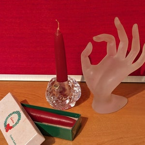 Christmas Kitsch MCM Mini Kosta Boda Crystyal Snowball W/Box Vintage Shortie Candles Classic Holiday