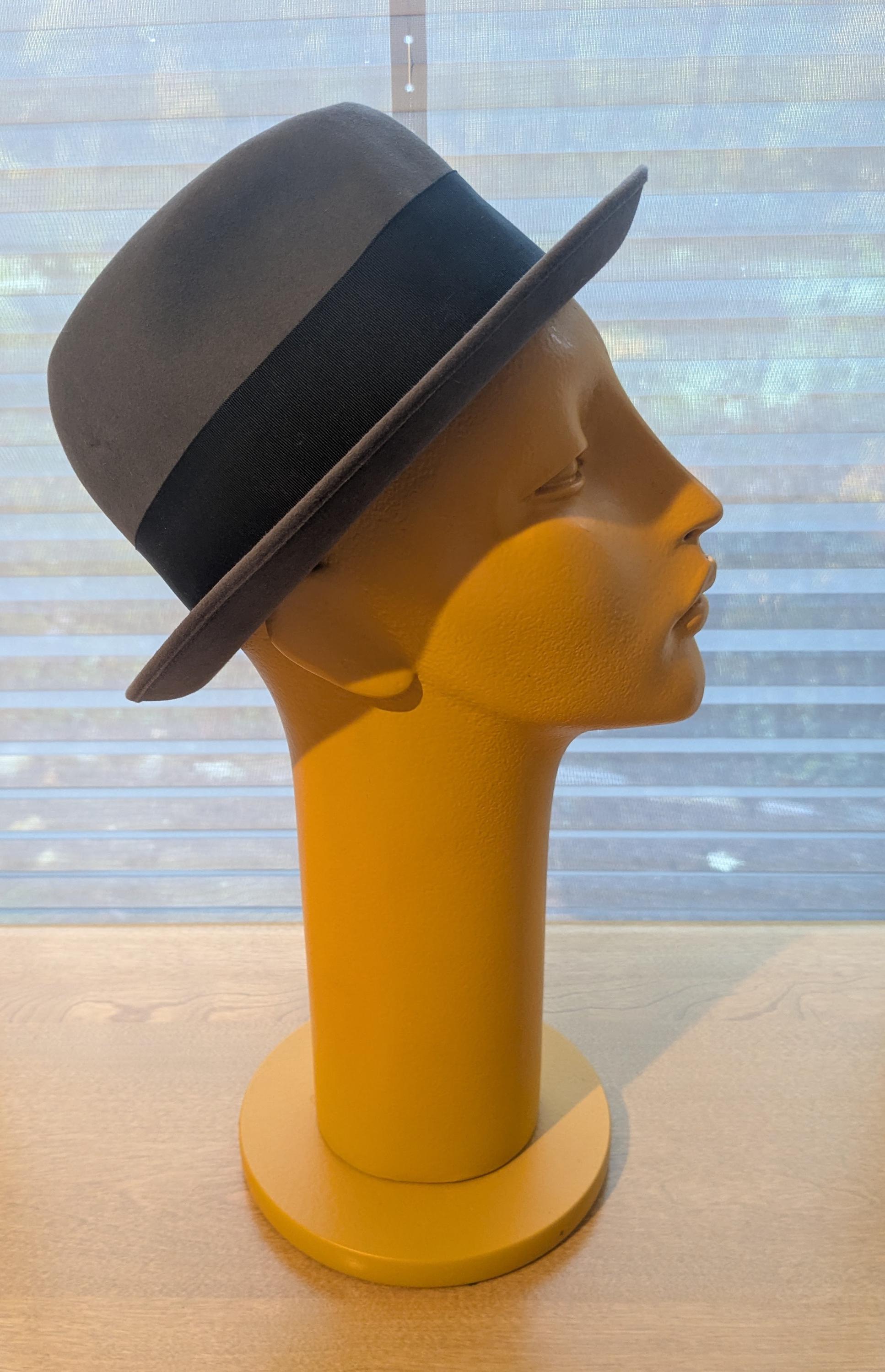 Dobbs wool hat Sz L 73/4 - 73/8 Grey Vintage Unisex DOBBS DAYTON FELT HAT – Meyer The Hatter main image 2