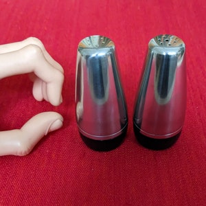 Vintage Mid Century Alfra Alessi Italy Rare Set Of Salt & Pepper Stainless Steel Screw Off Bottoms Excellent Condition