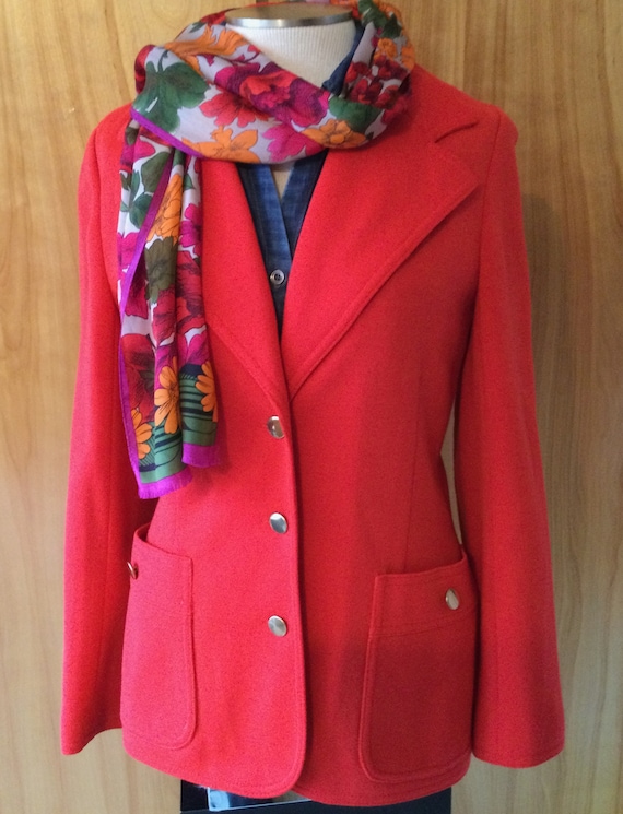 Vintage Sixties Butte Knit Tailored Jacket Fitted 