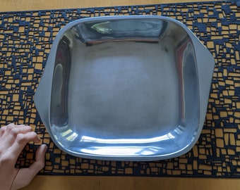 Mid Century Modern Nambe 515 Large Platter Dish Casserole Aluminum