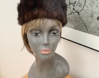 Vintage Unique Mink Women's Hat Leddy Of New York Supple Fifties Mid Century Wonderful Condition Small/Medium