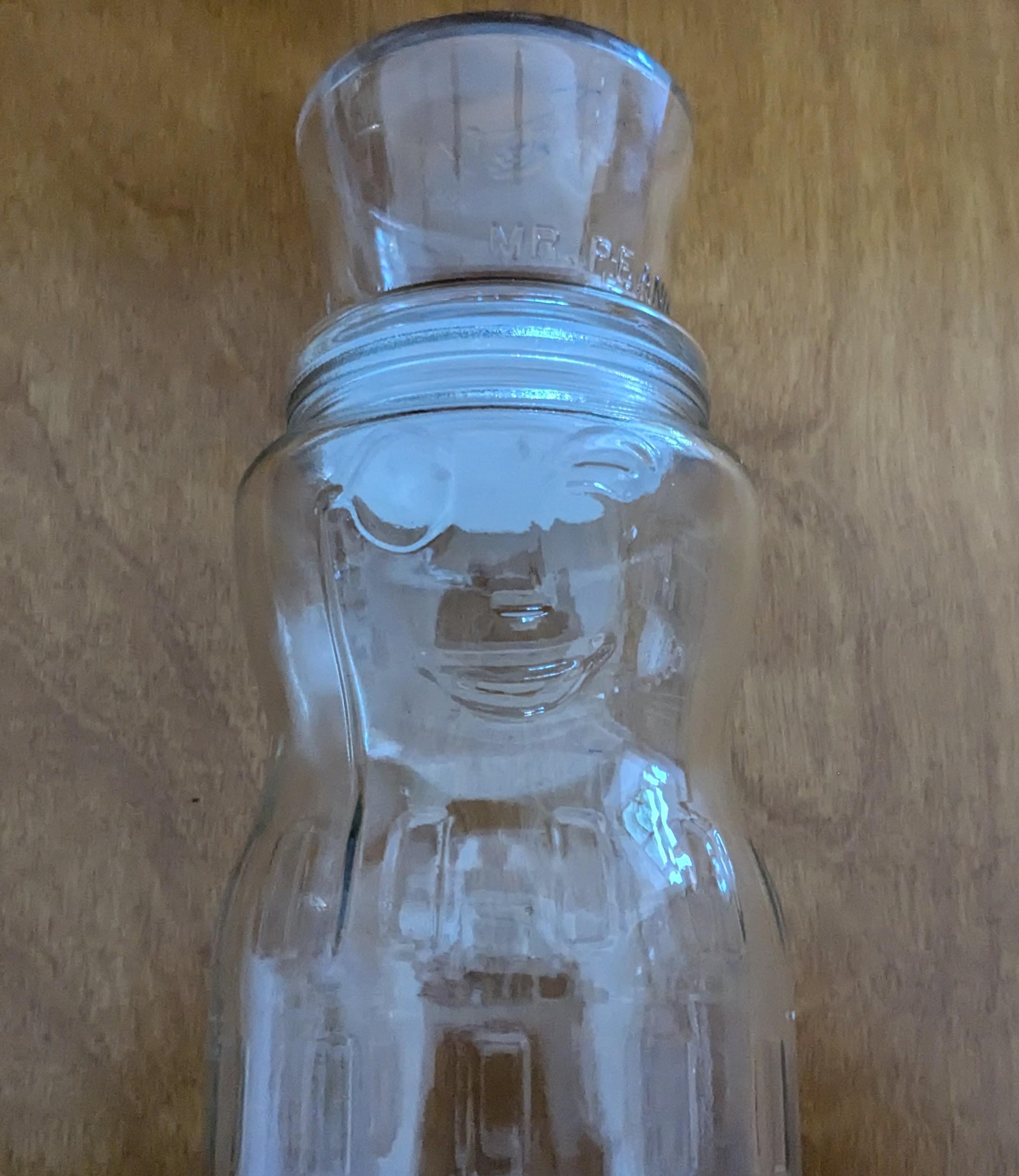 Vintage Mr. Peanut Glass Storage Canister Jar 1991 Planters 75th