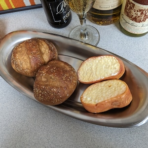 Mid Century Modern Reed & Barton Sixties Stainless Steel Server Tray Bread Rolls Tray Unused(?) Excellent 12 Inches