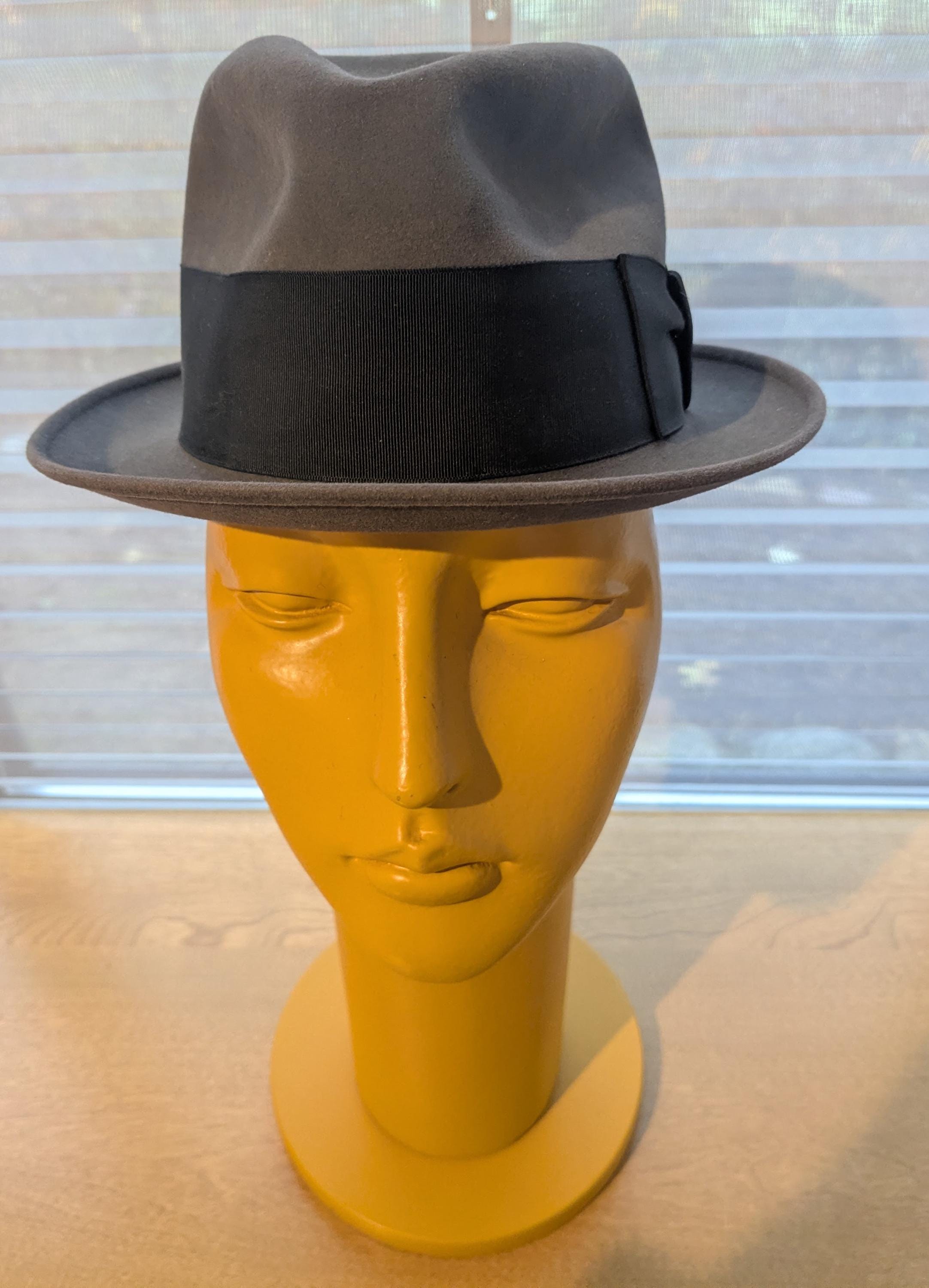 Dobbs wool hat Sz L 73/4 - 73/8 Grey Vintage Unisex DOBBS DAYTON FELT HAT – Meyer The Hatter main image 4