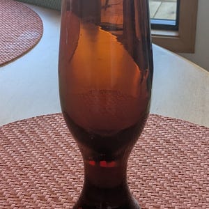 Vintage MCM Art Glass Perfect Vase Burnt Orange Minimal Design Iconic Shape Beautiful Accent Excellent Condition