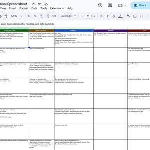 Molly's Annual Spreadsheet