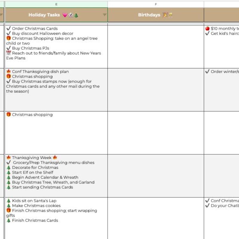 Household Task Calendar - Etsy