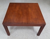 Mid-century Modern Walnut Square Parsons Coffee Table - Beautiful Patina