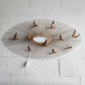Mid-Century Modern Brass Bird Wall Art Attributed to C. Jere