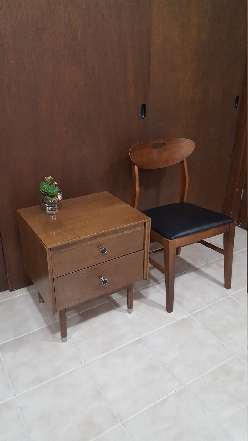 Vintage MidCentury Khoury End Table Bed Side Table 2 Etsy