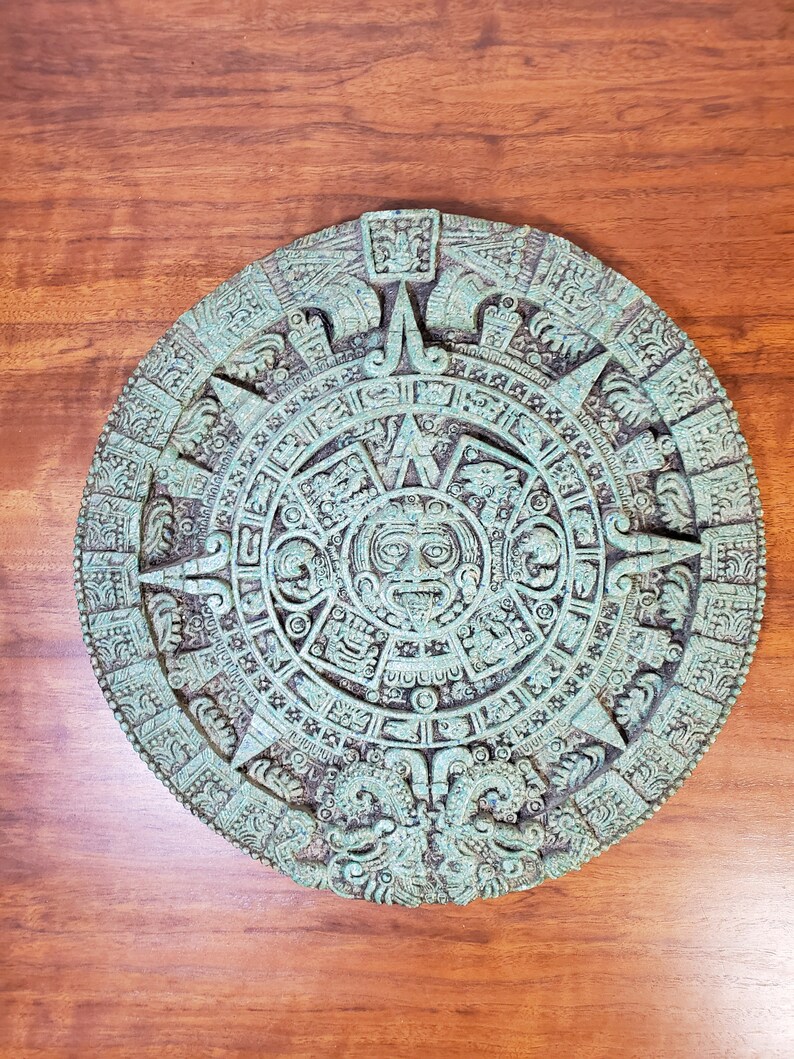 Vintage Mexico Resin Mayan Calendar Wall Decor Midcentury Etsy