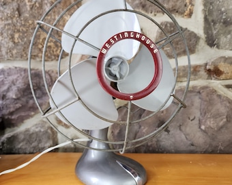 1950s Vintage Art Deco Westinghouse Fan, Y-4627, 2 Speed, Oscillating - Works!