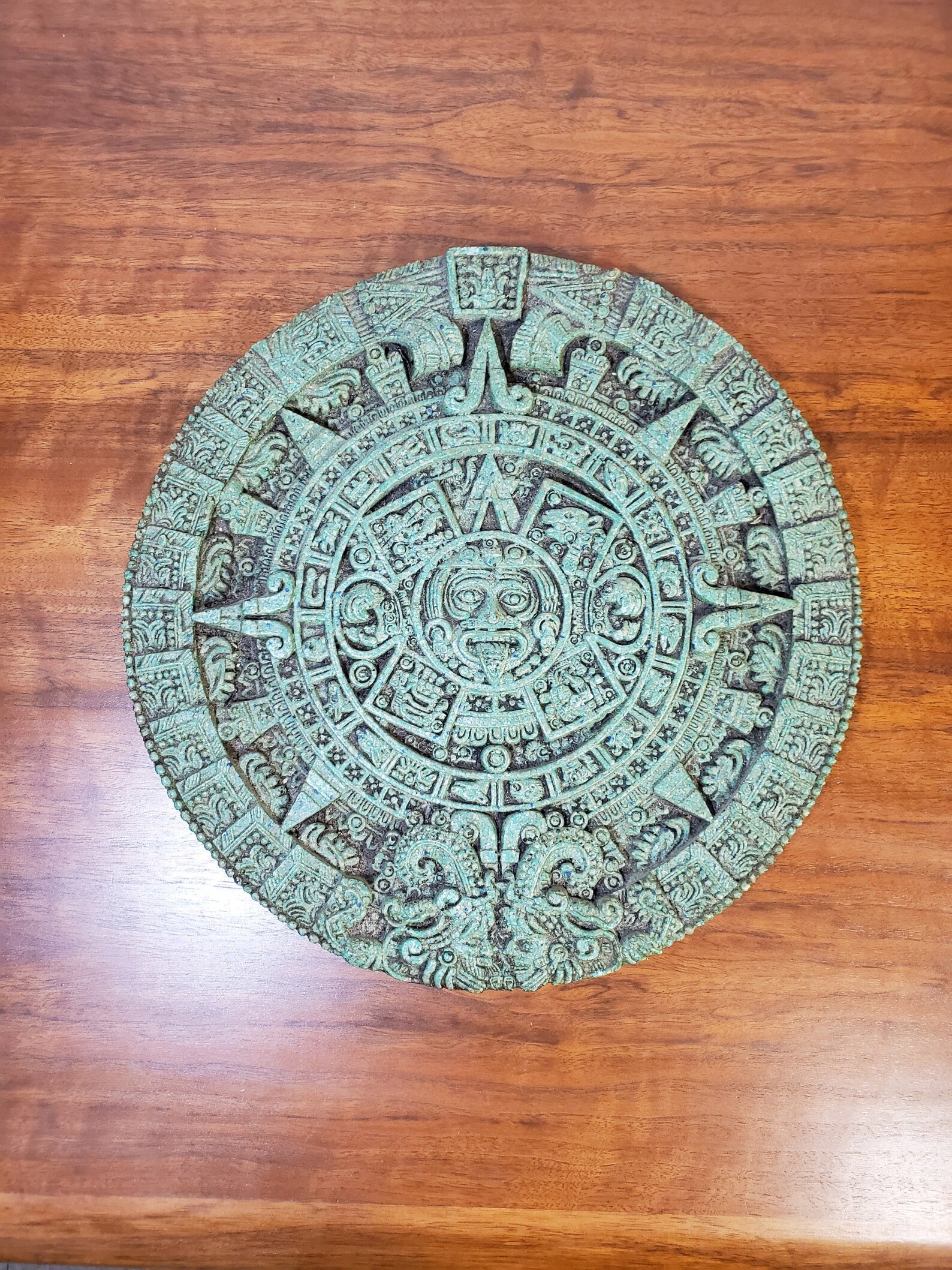 Vintage Mexico Resin Mayan Calendar Wall Decor Midcentury Etsy