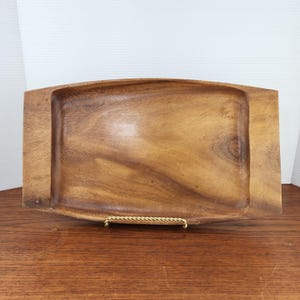 Large Vintage 1960s Monkey Pod Wood Charcuterie Serving Tray, Beautiful Grain