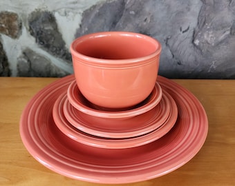 7 Fiesta 2000 Persimmon Luncheon Plates, Retired Fiesta Orange