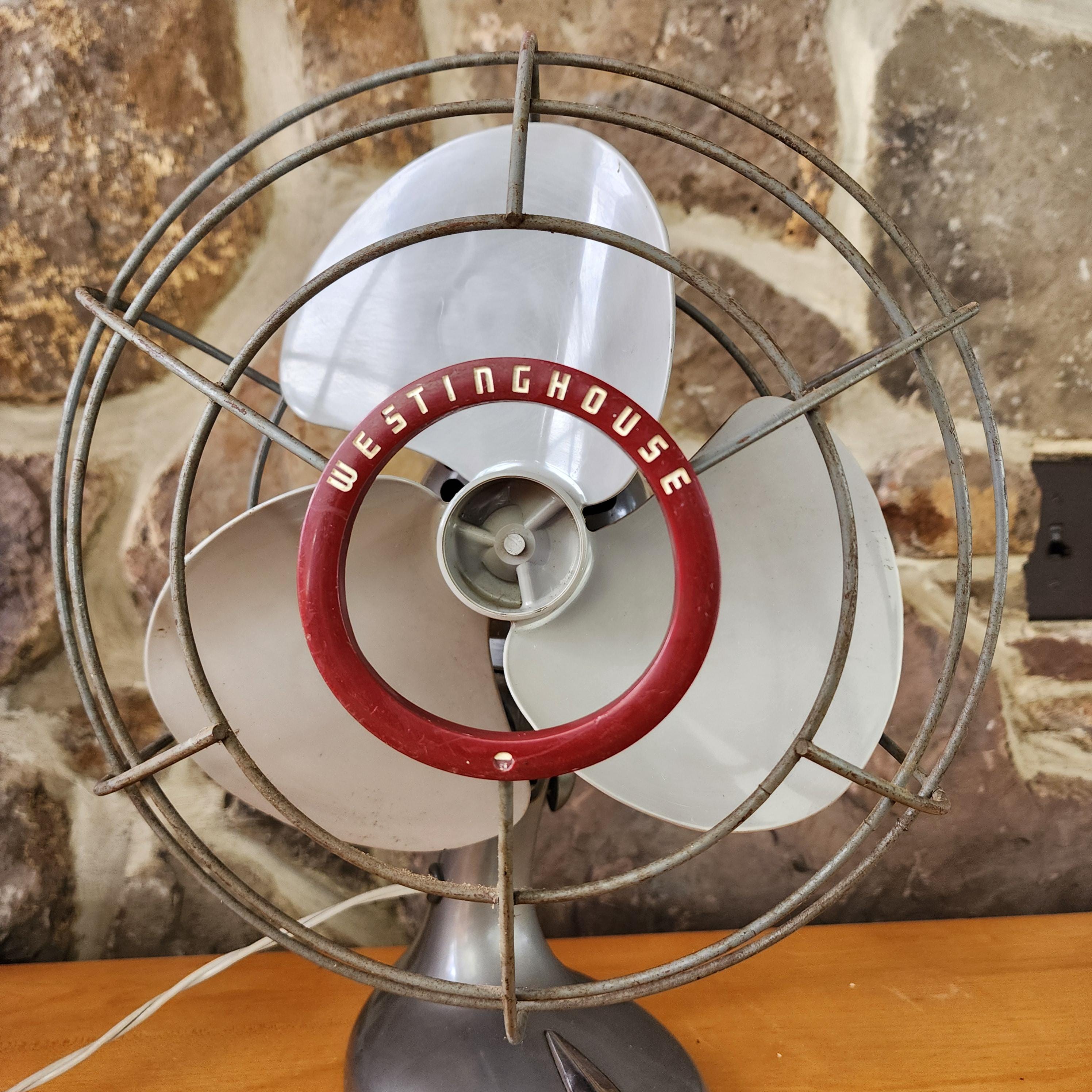 1950s Vintage Art Deco Westinghouse Fan, Y-4627, 2 Speed 