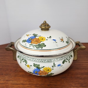 1960s “New Amsterdam” Asta STYLE Enamel Dutch Oven – Mid-Century Porcelain on Steel Cookware