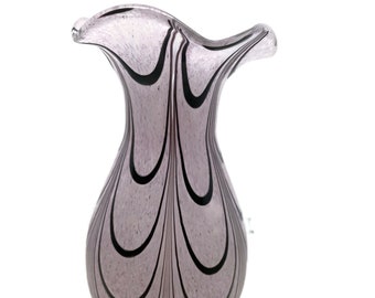 Purple art deco vintage art glass vase