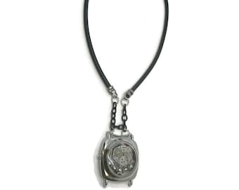 Old watch resin jewelry | Steampunk watchpart necklace