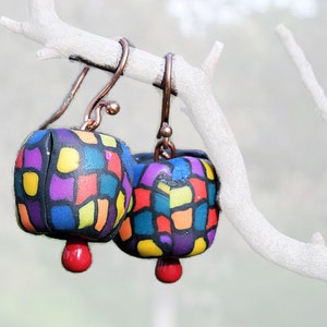 Primary color polymer clay earrings image 10