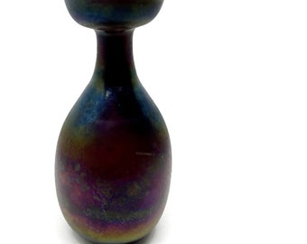 Art glass bottle | iridescent vintage glass