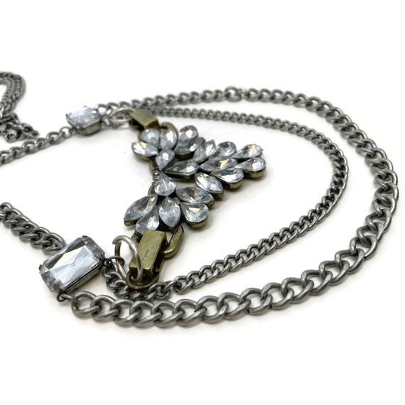 Recycled silver and rhinestone necklace - image 6