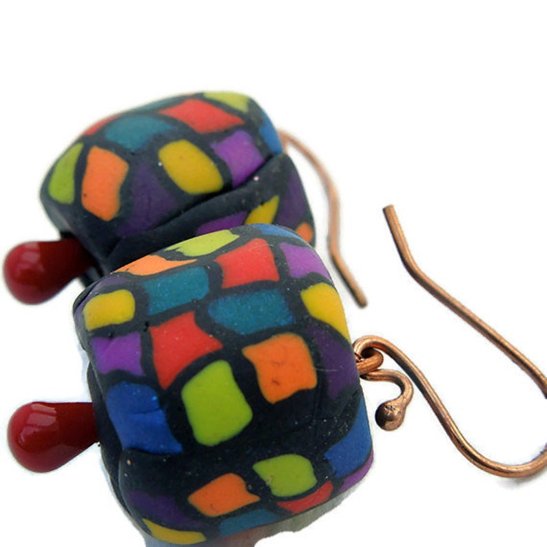 Primary color polymer clay earrings image 9