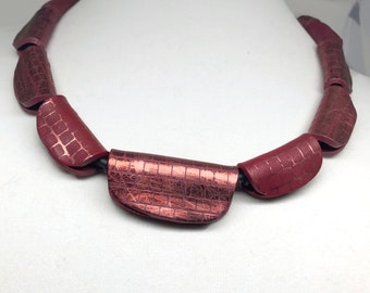 Red Polymer Clay Necklace | Handmade Beads