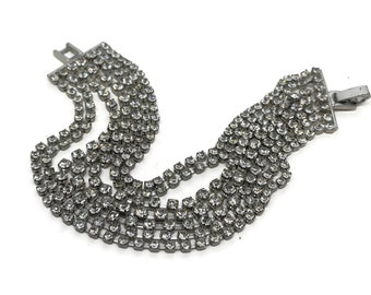 Vintage rhinestone multi-strand bracelet