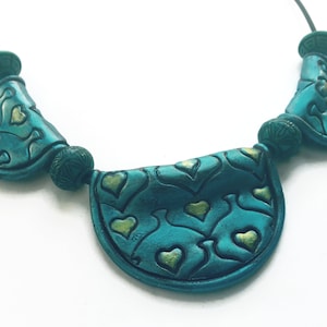 Blue polymer necklace | handmade necklace