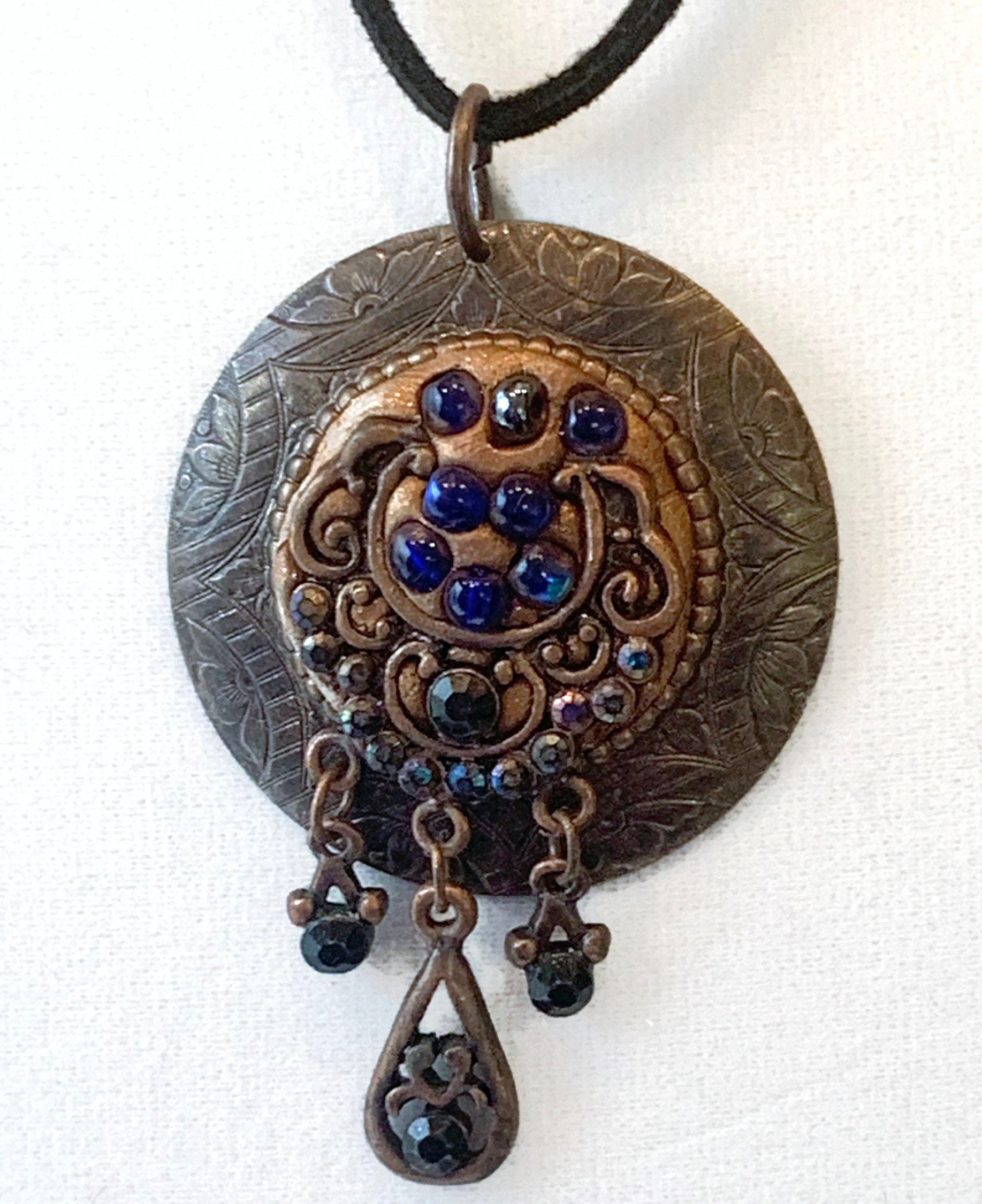 Copper pendant necklace recycled jewelry handcrafted jewelry