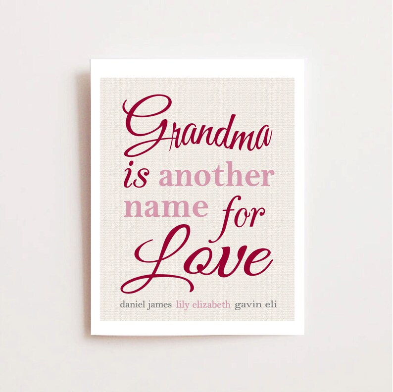 Grandma Printable Personalized Grandmother Grandchildren - Etsy Grandma Printable Personalized Grandmother Grandchildren - Etsy