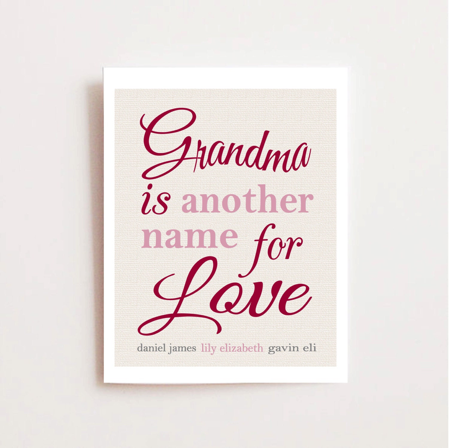 Grandma Printable Personalized Grandmother Grandchildren Printable ...
