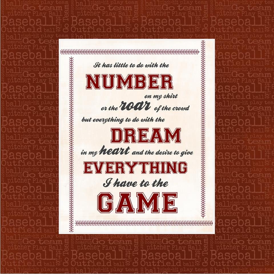 Sports Quote Printable Baseball Quote Man Cave Decor Etsy