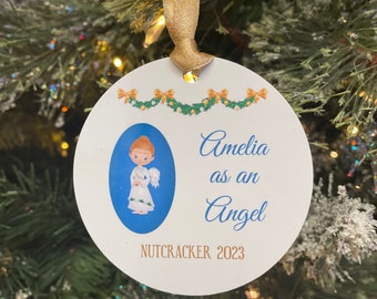 Nutcracker Angel Ornament Personalized with Name and Role - The Nutcracker Ballet Keepsake - Ballerina Ornament - Granddaughter Gift