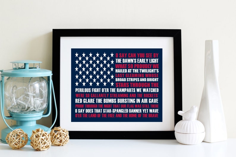 Star Spangled Banner Printable Fourth of July Decoration Etsy