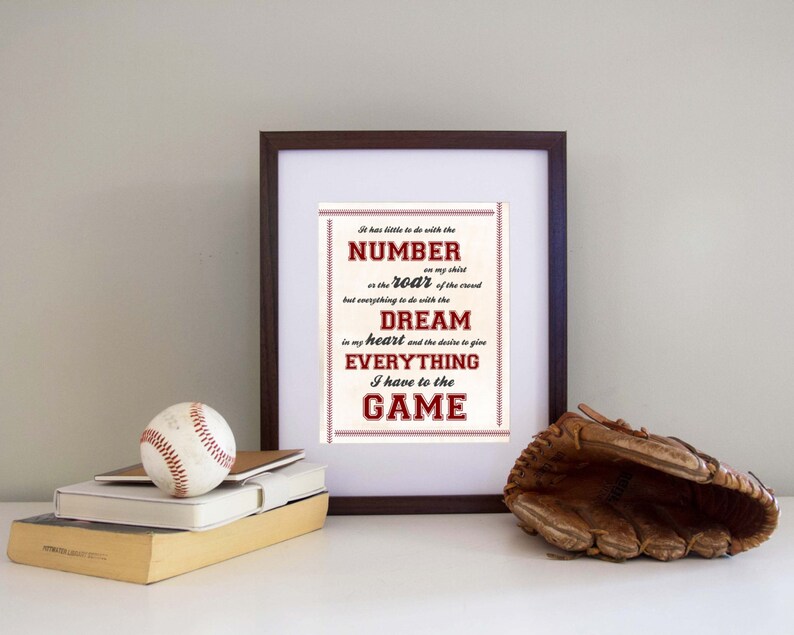Sports Quote Wall Art Baseball Quote Poster Man Cave Decor Etsy