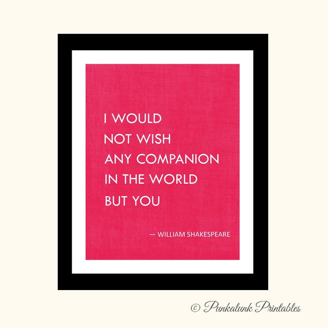 Shakespeare Quote Printable - Romantic Quote - Shakesperean Love Quote ...