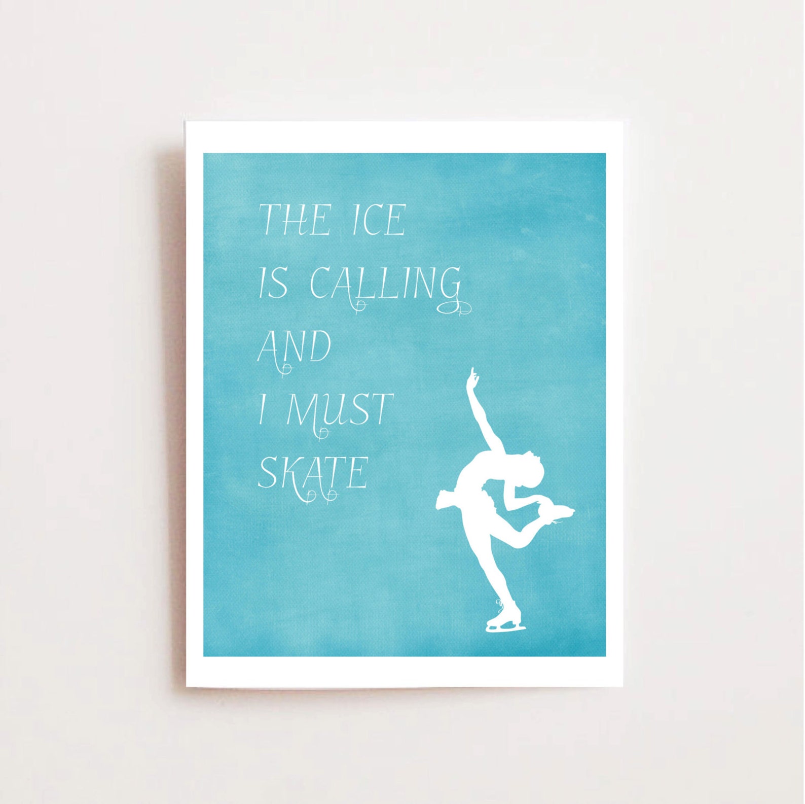 Ice Skating Art Print Figure Skating Wall Decor Skater Etsy