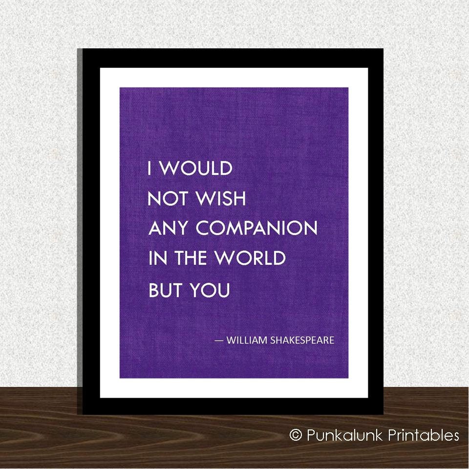 Shakespeare Wedding Quote Shakespeare Romantic Print Etsy