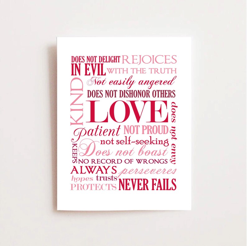 Love is Patient, Love is Kind Printable - Corinthians - Valentine's Day ...