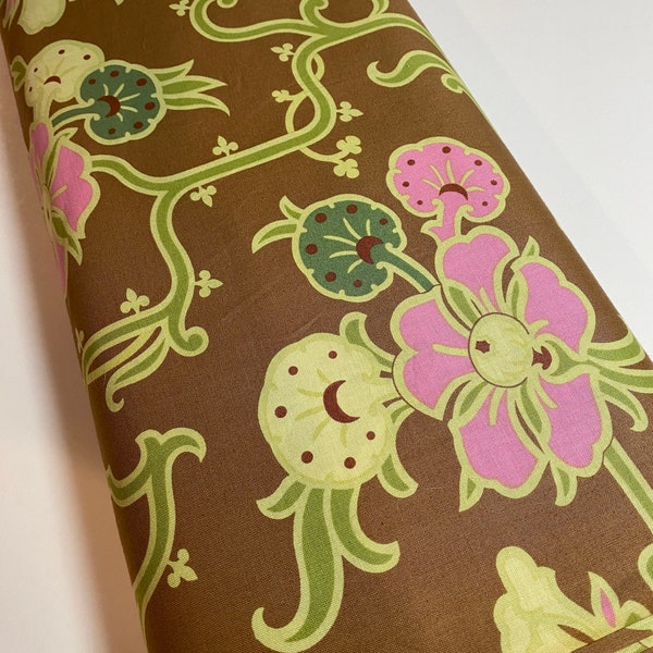 Amy Butler Fabric Gypsy Caravan - Velvet Vine in Almond  - Rowan  - 100% Quality Cotton - Yardage Rare and Out of Print