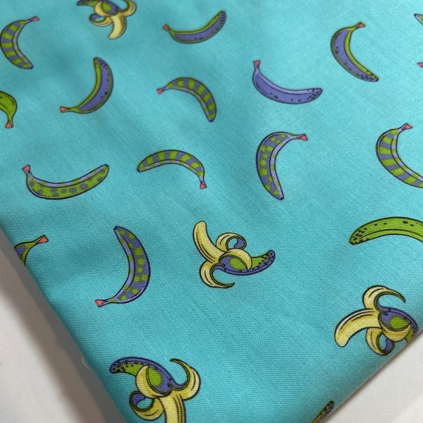 Tula Pink Fabric - Banana Dont Slip by FreeSpirit Fabrics Monkey Wrench -100% Quality Cotton by 1/4 Yd and YARDAGE
