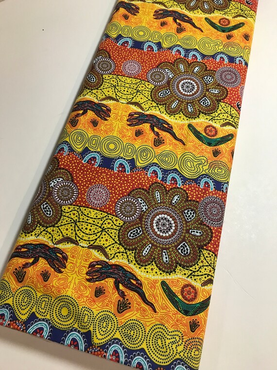 Tamara Murray May 100/% Cotton M/&S Textiles by 12 YD and Yardage Australian Fabric Home Country Gold