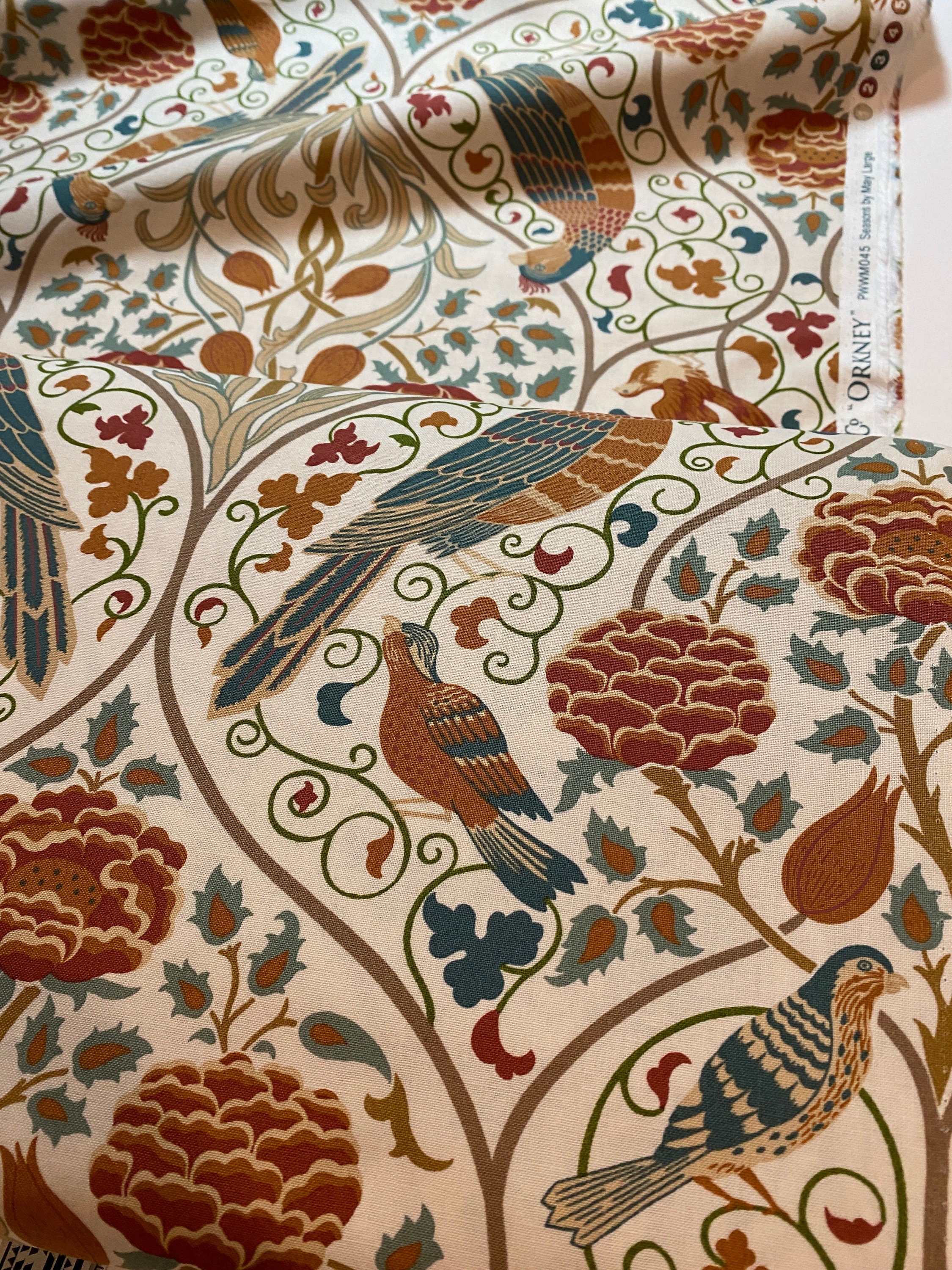 William Morris Fabric Large in Linen Pattern PWWM045 Original Etsy