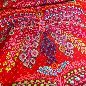 Kaffe Fassett Collective Fabric - Persian Vase - PWGP100 - RED 100% Quality Cotton Rare 1/2 Yards and Yardage