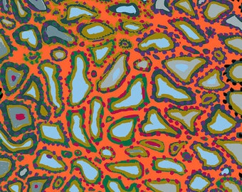Kaffe Fassett Fabric- Animal in Orange - PWBM076.ORANGE by FreeSpirit - 100%  Quality Cotton - by FQ and YARDAGE
