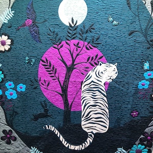 Ruby Star Fabric Tiger Fly Digitaal pakketpaneel - 99&quot; x 108&quot; - Sarah Watts - Ruby Star Society - Moda Fabrics - 100% katoenen oversized paneel
