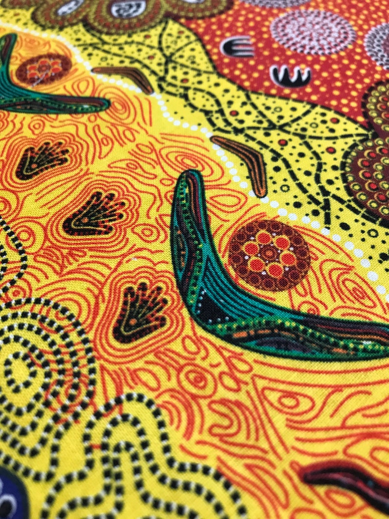Tamara Murray May 100/% Cotton M/&S Textiles by 12 YD and Yardage Australian Fabric Home Country Gold